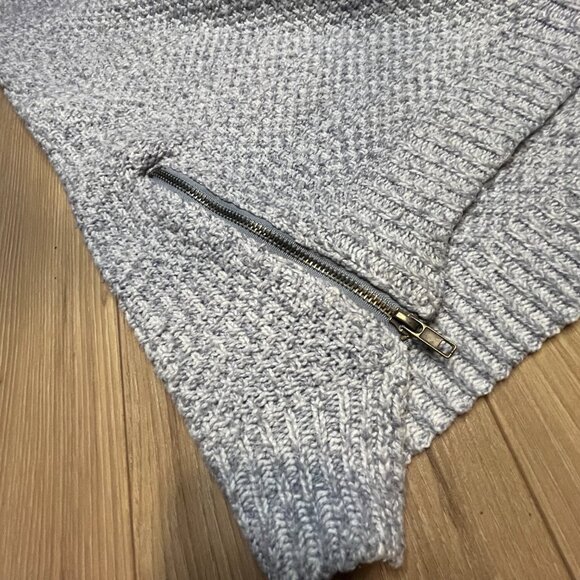 ARDENE Women's Grey Crew Neck Boxy Pullover Knit Sweater Medium Zipper Side - Picture 6 of 8